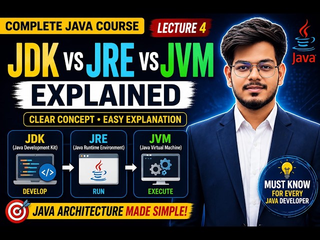 JDK vs JRE vs JVM Explained | Complete Java Course in Hindi | Lecture 4