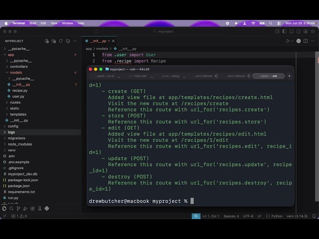 Flask Commands   Part 75   Build a Resource with make model and crud