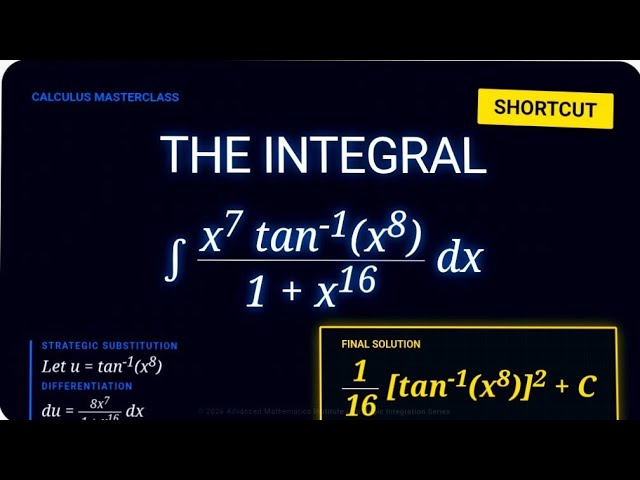 Evaluate ∫ x^7 tan^-1(x^8) dx /(1+x^16)