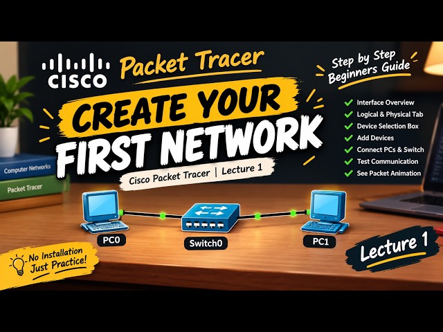 Create Your First Network | Cisco Packet Tracer Lecture-1| Computer Networks | CCNA