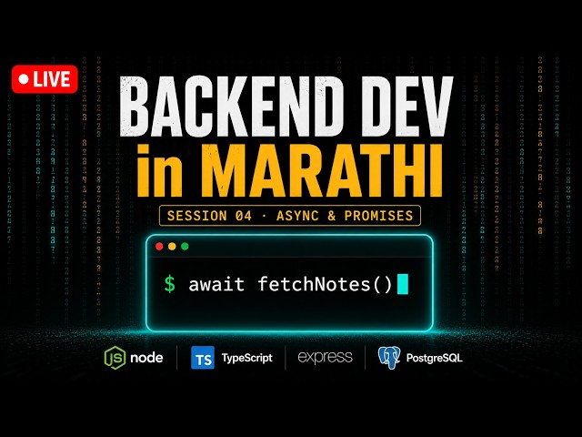 Backend Development in Marathi 🔴LIVE | Node.js, TypeScript, Express, PostgreSQL – Ep. 7