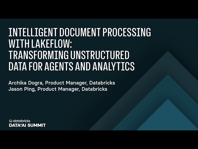 Intelligent Document Processing on Databricks: Making Unstructured Data Agent-Ready