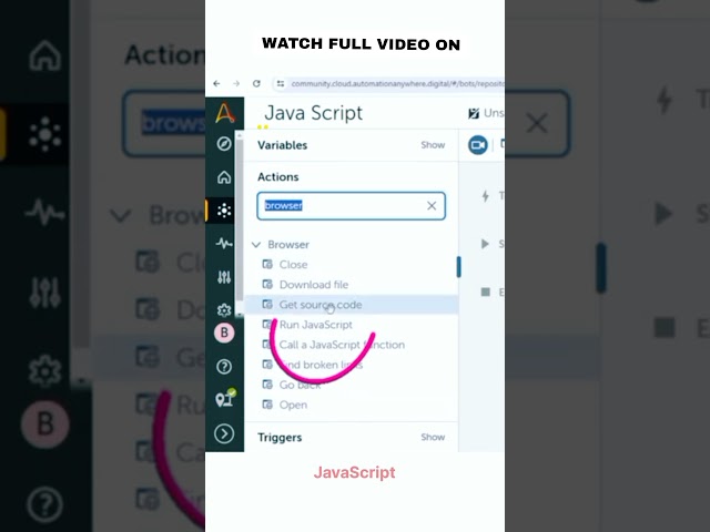 Java Script in Automation Anywhere #automationanywhere