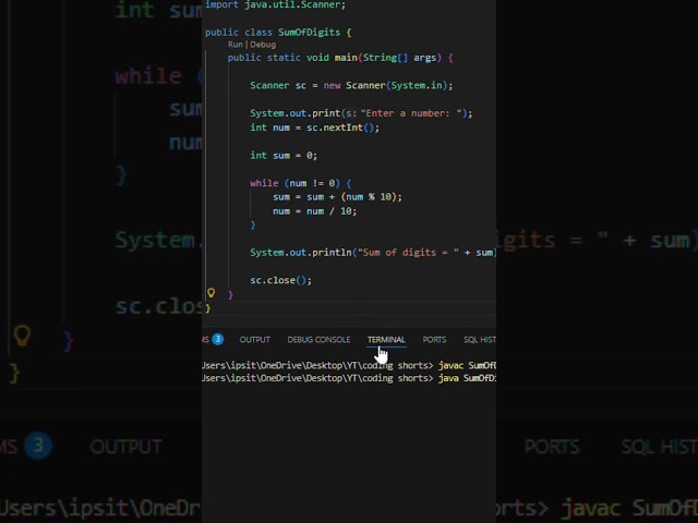 Sum of Digits in Java (Easy Logic for Beginners) #javaprogramming#coding#sumofdigits #decodedclearly
