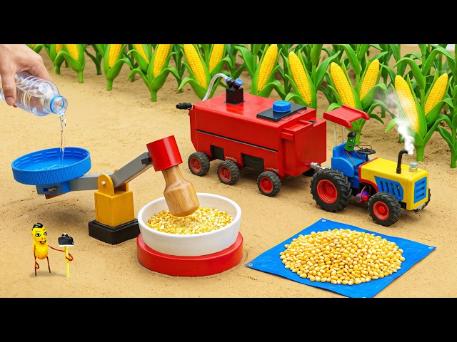 DIY Mini Tractor Builds a Water-Powered Corn Grinder 🌽💧 | Farming Machine | HP Mini​
