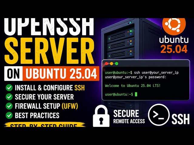 OpenSSH Server Setup on Ubuntu 25.04 | Complete SSH Installation & Security Guide (2026)