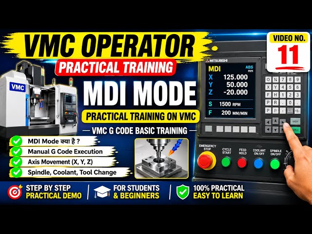 VMC Operator Practical Training | MDI Mode Practical Training on VMC | VMC G-Code Basic Training