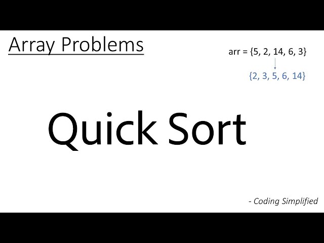 Array - 9: Implement Quick Sort | Quick Sort on Array