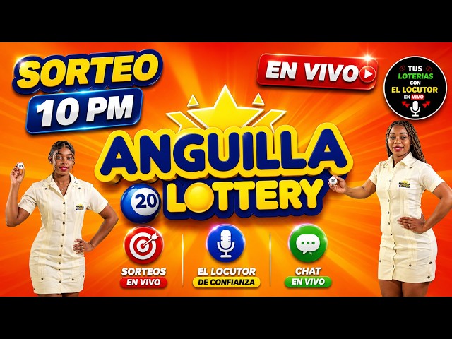 Transmisión de Sorteos ⭐Anguilla Lottery 10 p. m. EN VIVO de hoy martes, 25 de agosto de 2026