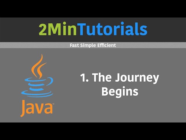 Java Tutorials For Beginners In 2 Minutes - 1 - Journey Begins