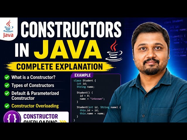 Constructors in Java in 10 Min | Types of Constructors | Constructor Overloading | Java OOP | AS Sir
