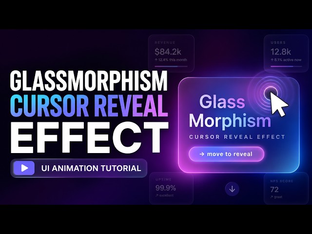 Glassmorphism Cursor Reveal Effect 🔥 | Pure CSS + JavaScript | UI Design 2026