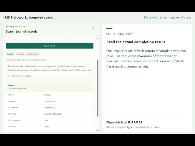IRIS Fieldwork: curated REST reads and bounded journal search | IRIS 2026.2