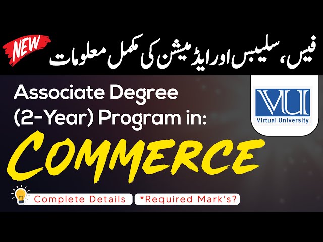 VU Associate Degree Program 2-Year ADP: Commerce
