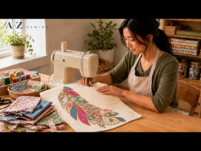 Cut Fabric Scraps into Leaves and Sew This Stunning Leaf Appliqué Tote!