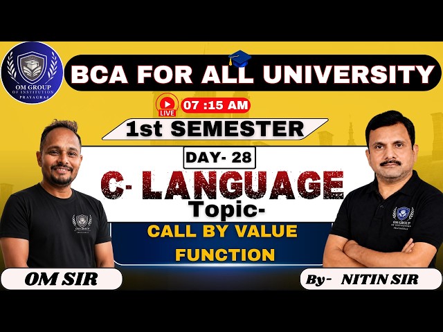 #bca  BCA C Language | Call by Value Function | Day 28 | 1st Semester | C Programming #programming