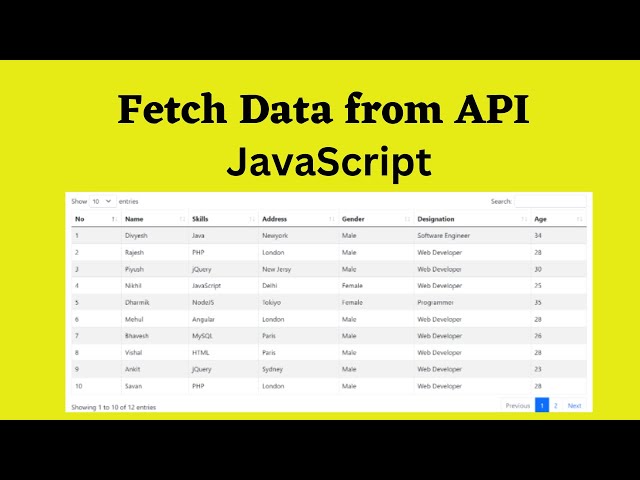 How to Fetch Data from an API using JavaScript and Display in a Table