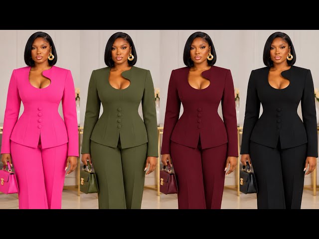 Learn how to cut this stylish asymmetric neckline blazer blouse from start to finish.