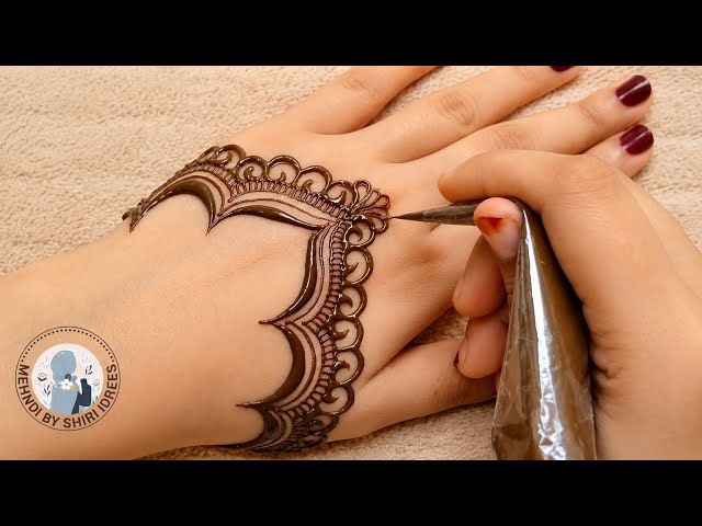 Dome style RAKHI special back Mehndi | mehndibyshiri | easy tutorial back hand #mehndi #henna 