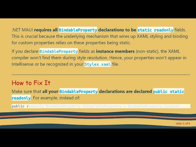 Fixing .NET MAUI Styles.xaml Recognition of Custom Control BindableProperties