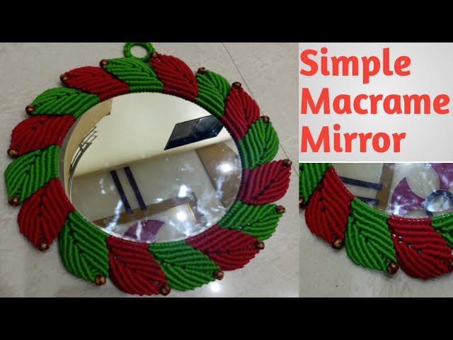 Macrame Mirror | Simple Mirror full tutorial | Leaf shape mirror
