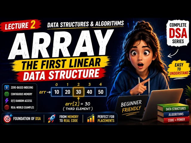 Array in Data Structures 🔥 Complete Beginner Guide | Lecture 2 | DSA Series | Learn Arrays