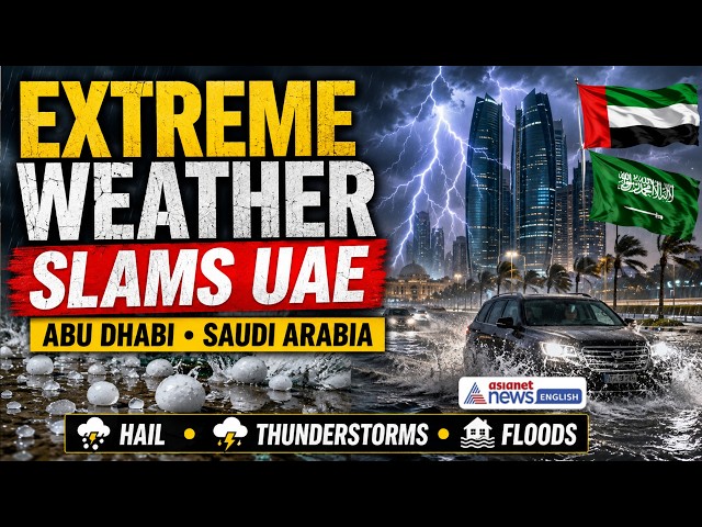 Saudi Arabia Hailstorm Turns Desert White | Abu Dhabi Hit By Heavy Rain