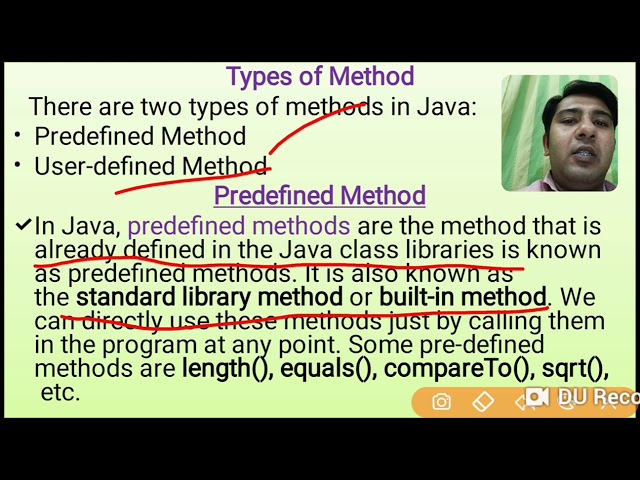 Class- X(Chapter- 3 User Defined Method in Java) ICSE Board