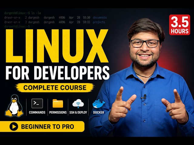 Linux for Developers Complete Course (2026) 🔥 Beginner to Pro in 3.5 Hours