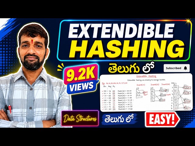 Extendible Hashing  in Data Structures  | Telugu 