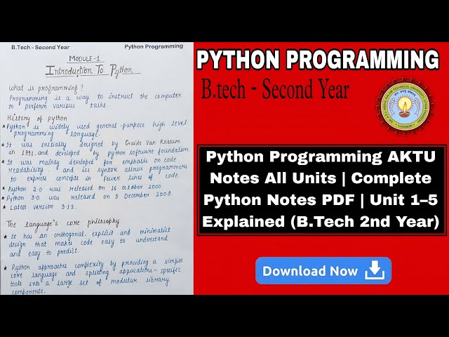 Python Notes AKTU All Units | Last-Minute Revision for Semester Exams
