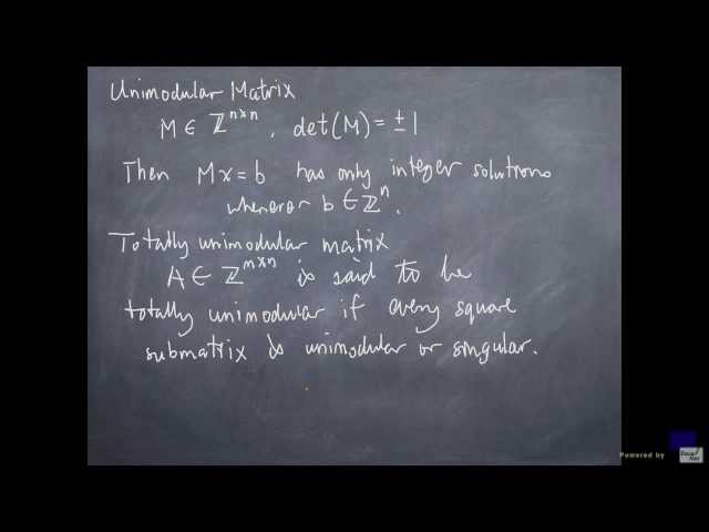 Total unimodularity 1/2 - Integer Linear Programming 101