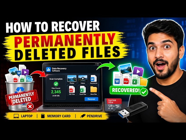 How to Recover Permanently Deleted Files | Restore Deleted Photos From Pendrive | Recovering Data