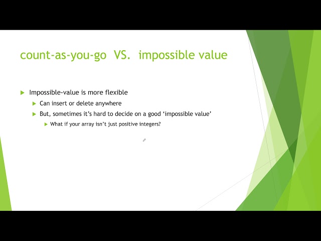 COMP1010 Impossible Value Partially Filled Arrays