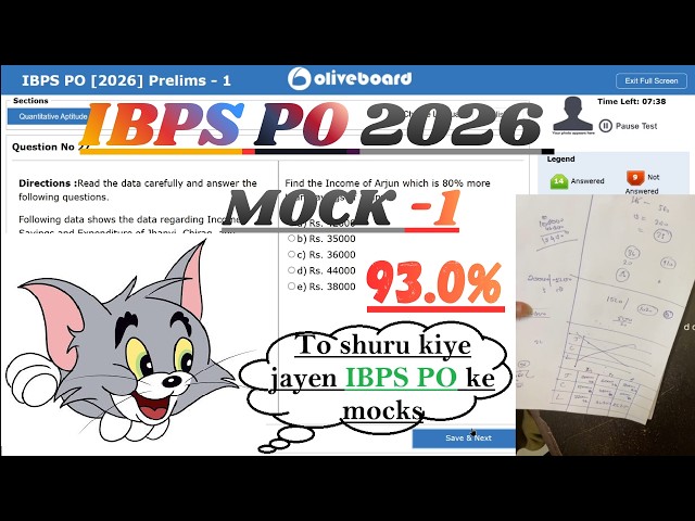 OLIVEBOARD IBPS PO 2026 MOCK 1✍📝 #sbipo #ibpspo2026