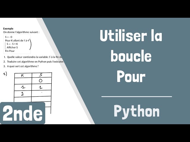 Comment utiliser la boucle Pour en Python ?
