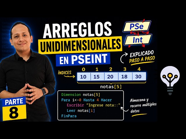 One-Dimensional Arrays in PSeInt | Free Course [Part 8] ⭐