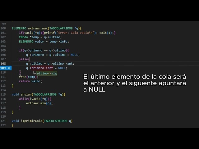 TAD Cola de Prioridad Doble en Lenguaje C Parte 8: Función extraer_max