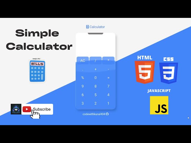 Calculator using html css javascript | Simple calculator