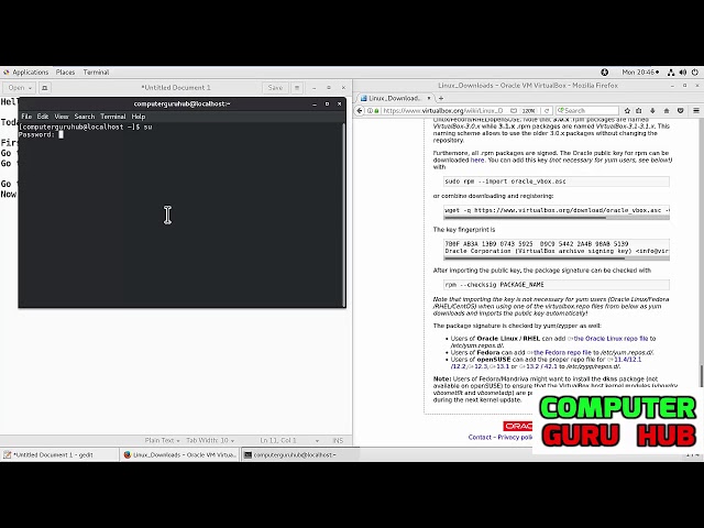 Linux Tutorials in Hindi | installing Virtual box in CentOS 7 Computer Guru Hub