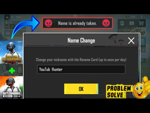 Name is Already Taken Problem in PUBG & BGMI 2024 | How to Fix Name is Already Taken Problem in Pubg