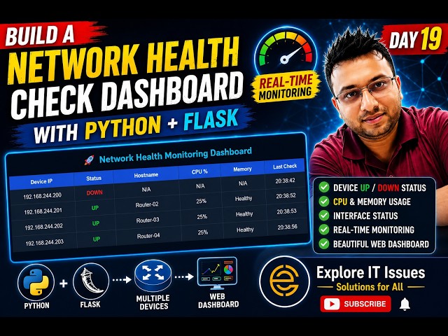 Build a Network Health Check Dashboard with Python 🔥 | Flask + Netmiko | Day 19