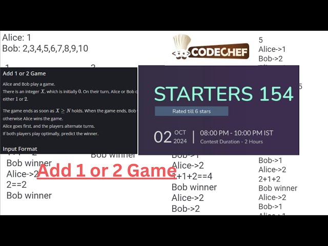 Add 1 or 2 Game | CodeChef Starters 154 (Rated) | Editorial #codechef #contest #coding
