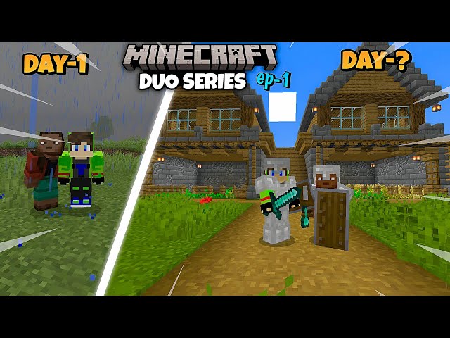 Minecraft Pe New Duo Survival Beginning 🔥 | Ep 1 | Iron Armor & Duo base | 