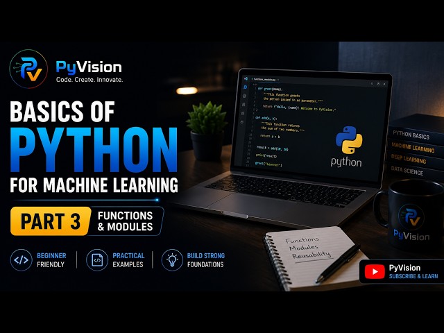 5. Basics of Python for Machine Learning | Part 3: Functions & Modules 🚀