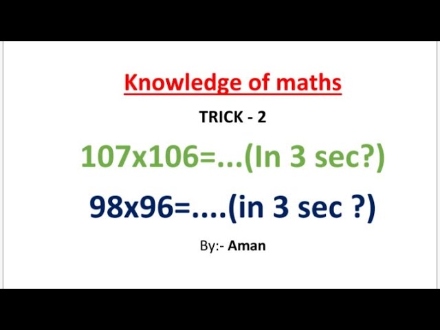 Math tricks part-2 by Aman