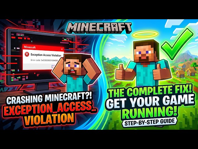 How to Fix Minecraft Exception Access Violation Error | Mods, Drivers & Java Fix Guide