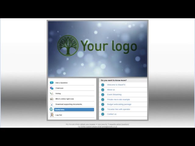 Interactive streaming microsite
