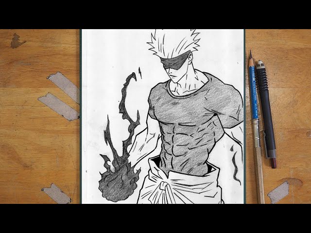 How to Draw Gojo Satoru from JJK | Step-by-Step Anime Drawing Tutorial