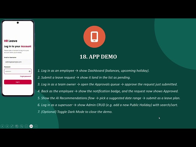 HR Leave Management System - Full Stack Development | Master's Final Project Presentation